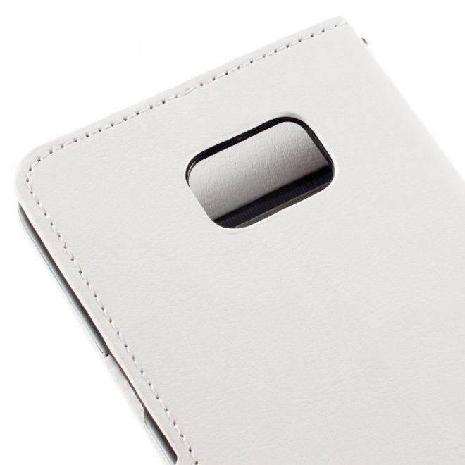 Samsung Galaxy Note 5 Modernes Crazy Horse Leder Case mit Kreditkartenslots - weiss