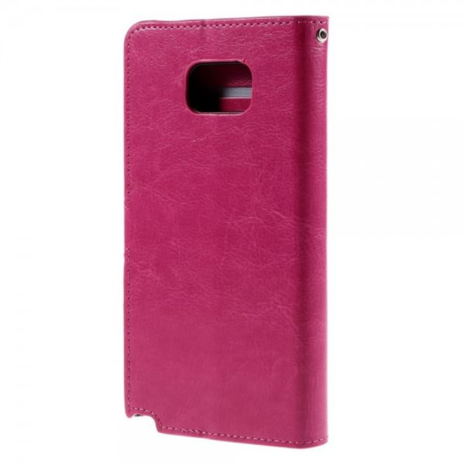 Samsung Galaxy Note 5 Modernes Crazy Horse Leder Case mit Kreditkartenslots - rosa