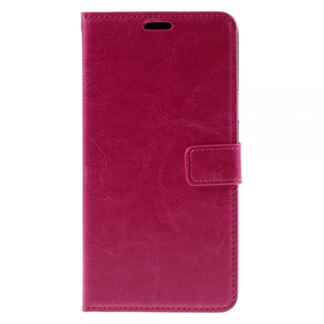 Samsung Galaxy Note 5 Modernes Crazy Horse Leder Case mit Kreditkartenslots - rosa