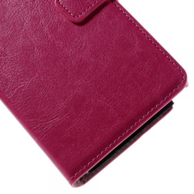 Samsung Galaxy Note 5 Modernes Crazy Horse Leder Case mit Kreditkartenslots - rosa