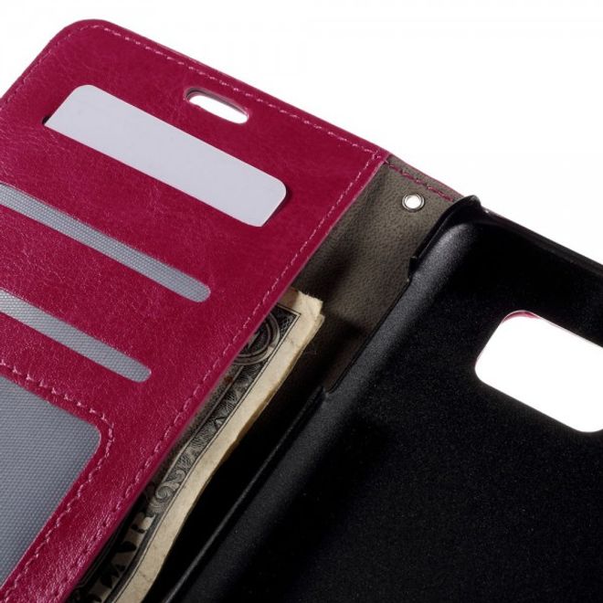 Samsung Galaxy Note 5 Modernes Crazy Horse Leder Case mit Kreditkartenslots - rosa