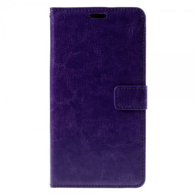 Samsung Galaxy Note 5 Modernes Crazy Horse Leder Case mit Kreditkartenslots - purpur