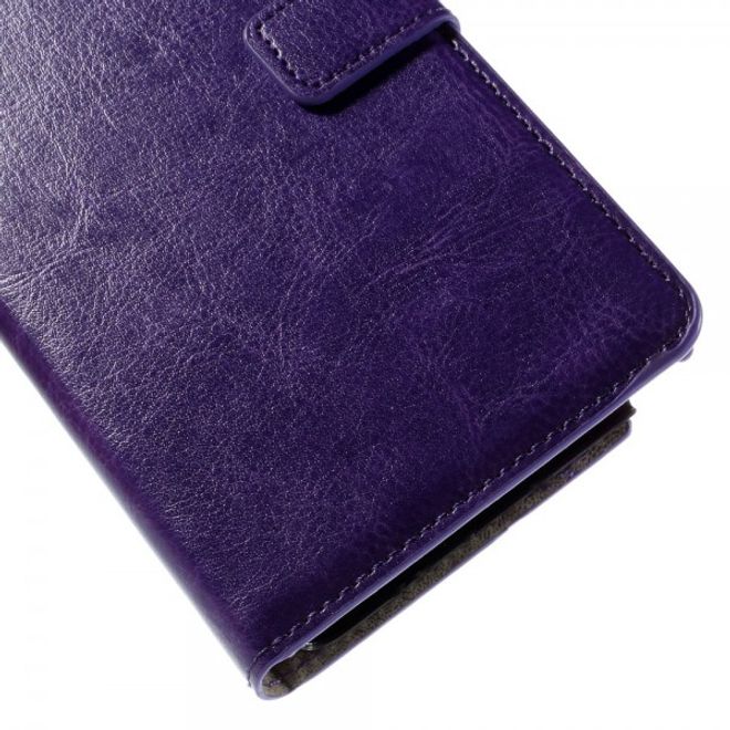 Samsung Galaxy Note 5 Modernes Crazy Horse Leder Case mit Kreditkartenslots - purpur