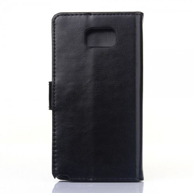 Samsung Galaxy Note 5 Elegantes Crazy Horse Leder Case - schwarz