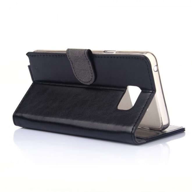 Samsung Galaxy Note 5 Elegantes Crazy Horse Leder Case - schwarz