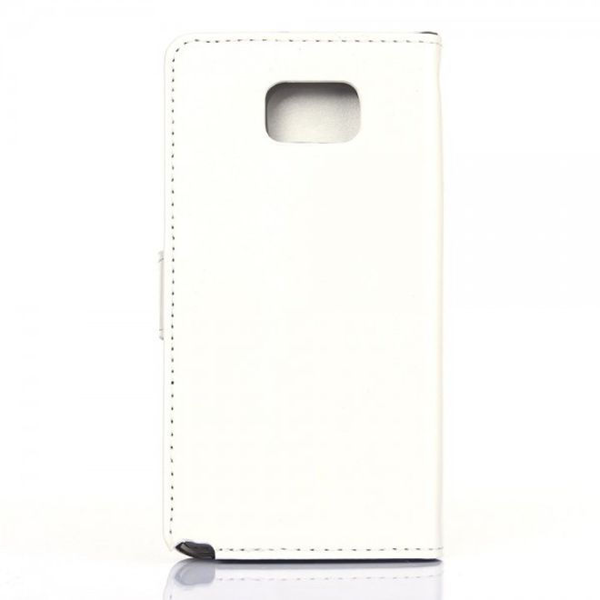 Samsung Galaxy Note 5 Elegantes Crazy Horse Leder Case - weiss