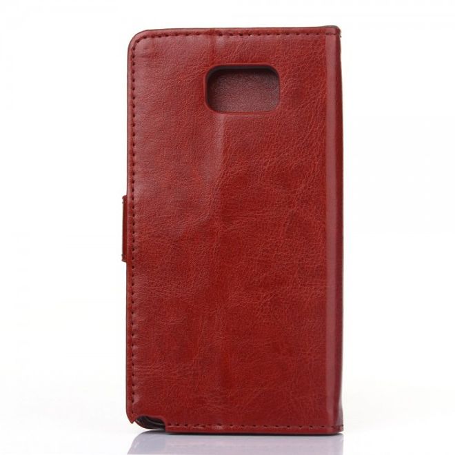 Samsung Galaxy Note 5 Elegantes Crazy Horse Leder Case - braun