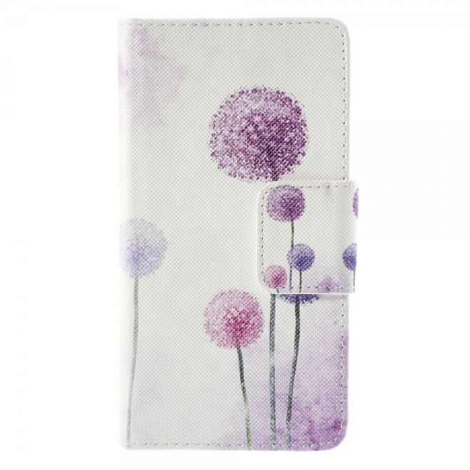 Samsung Galaxy Note 5 Leder Case mit purpurnem Löwenzahn