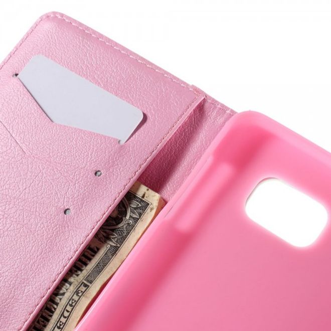 Samsung Galaxy Note 5 Leder Case mit purpurnem Löwenzahn