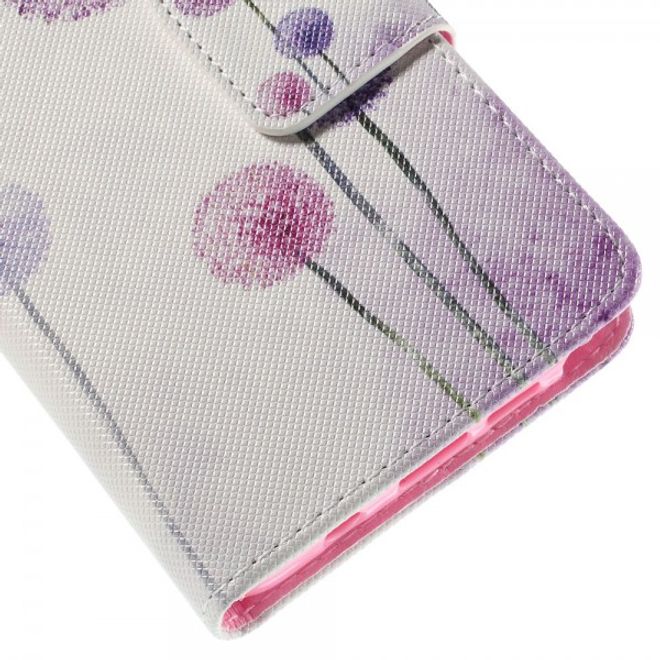 Samsung Galaxy Note 5 Leder Case mit purpurnem Löwenzahn