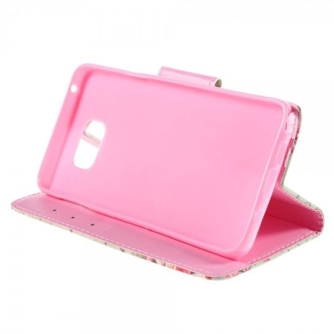 Samsung Galaxy Note 5 Leder Case mit Eiffelturm und Rosen