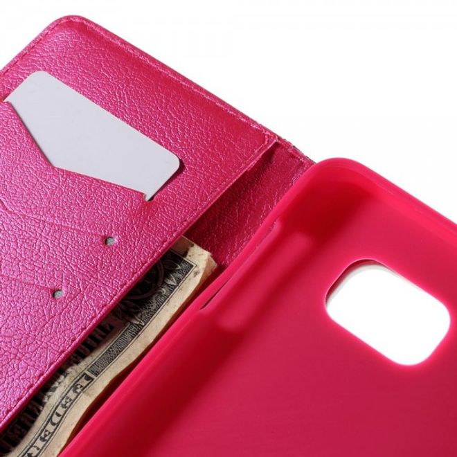 Samsung Galaxy Note 5 Leder Case mit Herz und Blumen