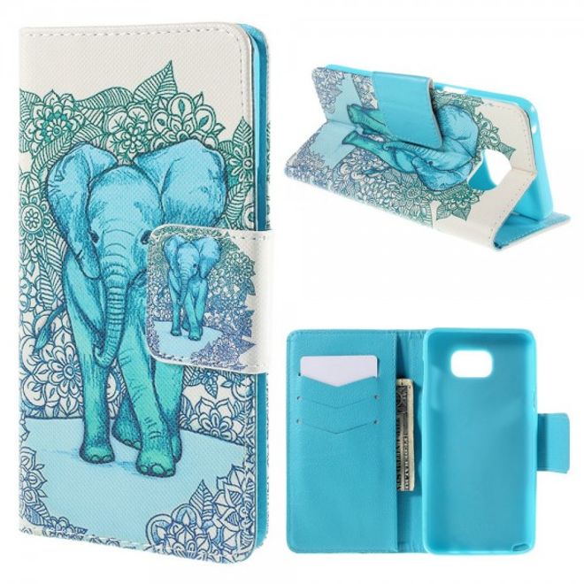 Samsung Galaxy Note 5 Leder Case mit wunderschönem Elefanten