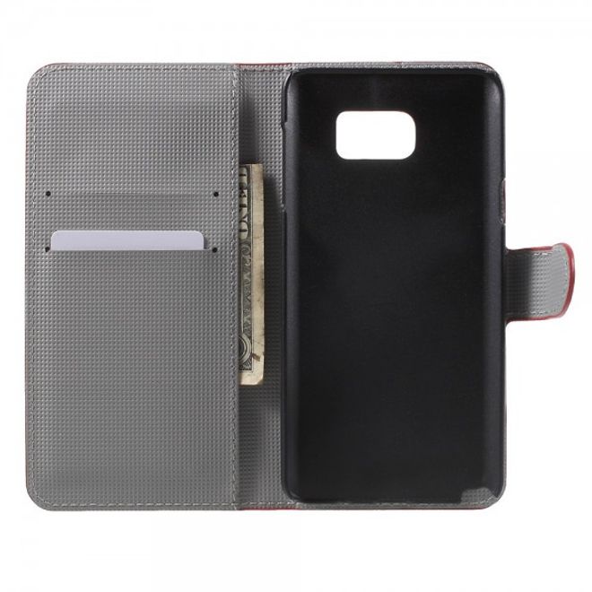 Samsung Galaxy Note 5 Leder Case mit USA Flagge retro-style