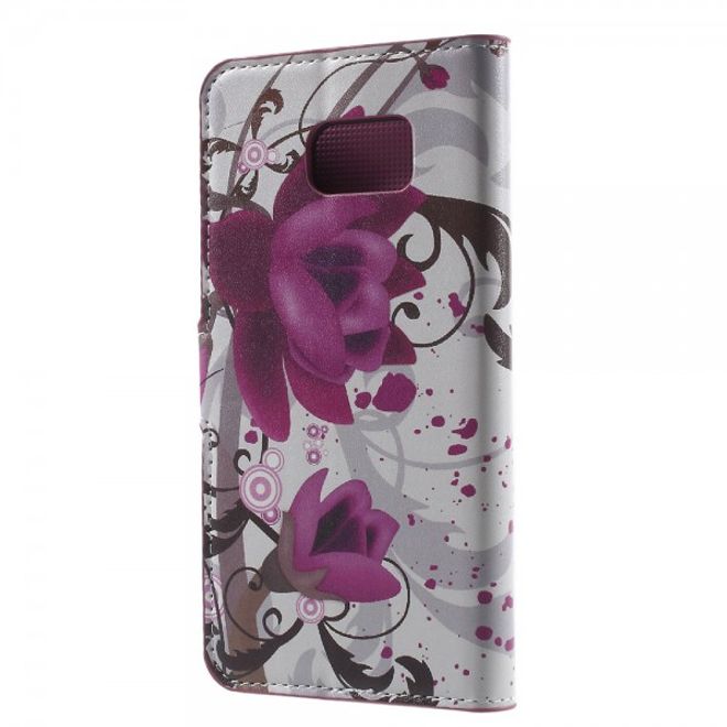 Samsung Galaxy Note 5 Leder Case mit Lotus Blumen