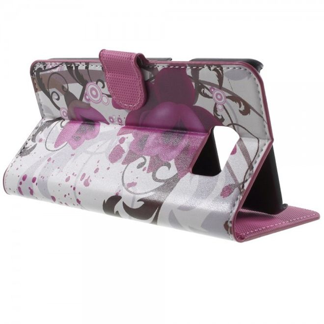 Samsung Galaxy Note 5 Leder Case mit Lotus Blumen
