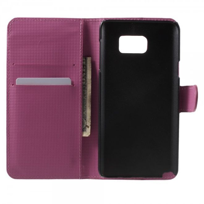 Samsung Galaxy Note 5 Leder Case mit Lotus Blumen