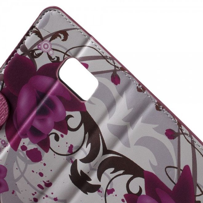 Samsung Galaxy Note 5 Leder Case mit Lotus Blumen