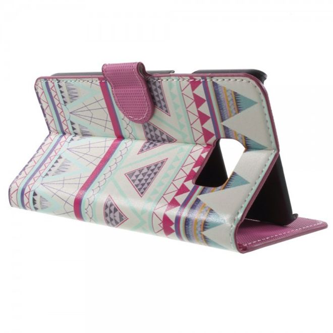 Samsung Galaxy Note 5 Leder Case mit geometrischem Muster
