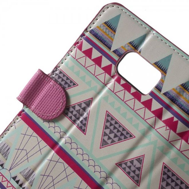Samsung Galaxy Note 5 Leder Case mit geometrischem Muster