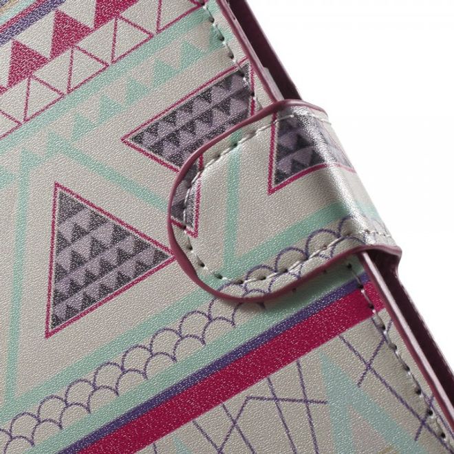 Samsung Galaxy Note 5 Leder Case mit geometrischem Muster