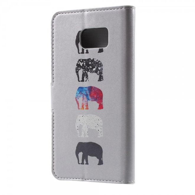 Samsung Galaxy Note 5 Leder Case mit kleinen Elefanten