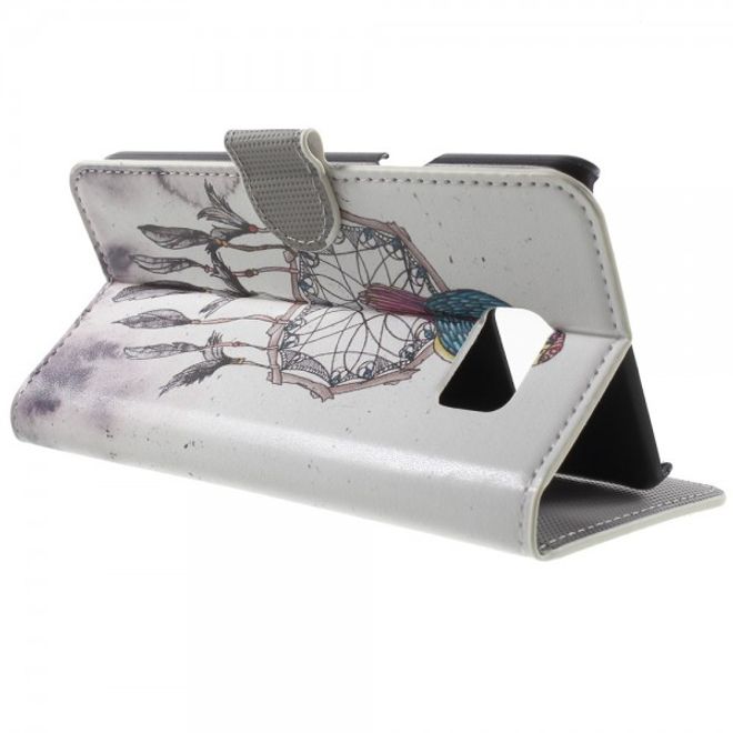 Samsung Galaxy Note 5 Leder Case mit Vogel und Traumfänger