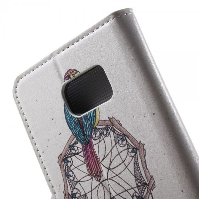 Samsung Galaxy Note 5 Leder Case mit Vogel und Traumfänger