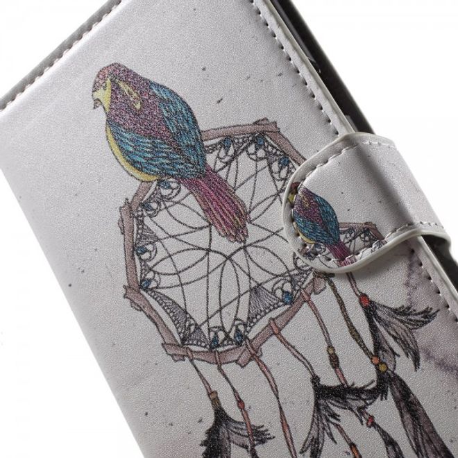 Samsung Galaxy Note 5 Leder Case mit Vogel und Traumfänger