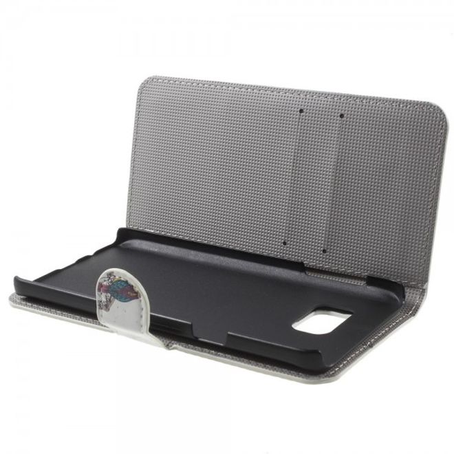 Samsung Galaxy Note 5 Leder Case mit Vogel und Traumfänger