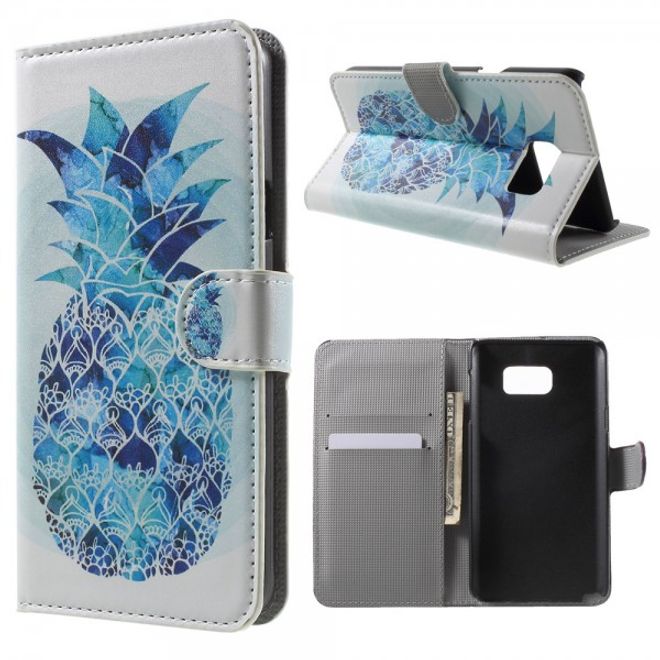 Samsung Galaxy Note 5 Leder Case mit blauer Ananas
