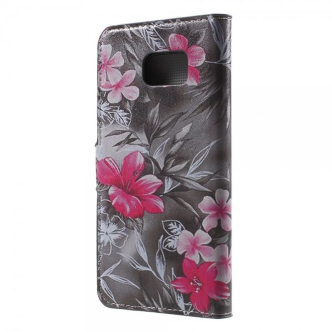 Samsung Galaxy Note 5 Leder Case mit eleganten Blumen