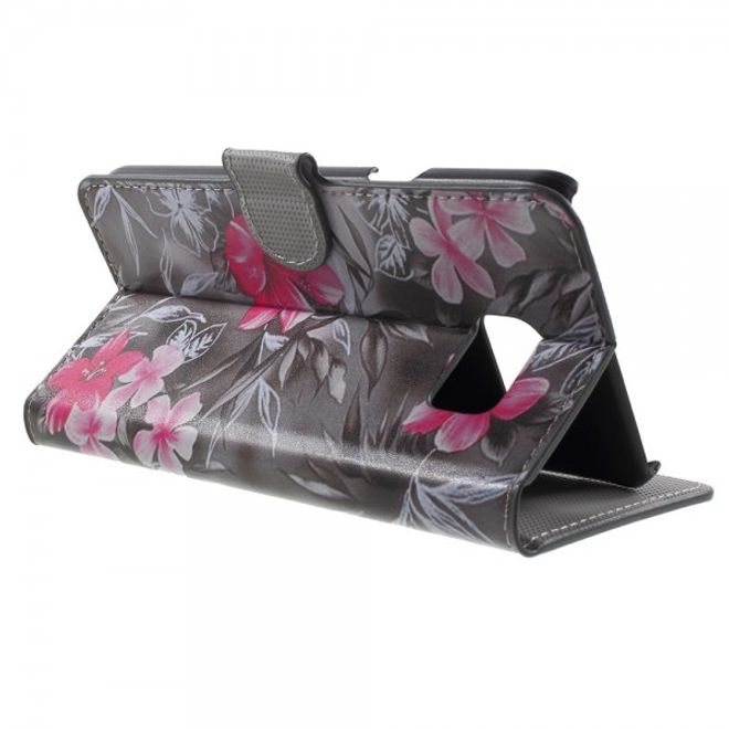 Samsung Galaxy Note 5 Leder Case mit eleganten Blumen