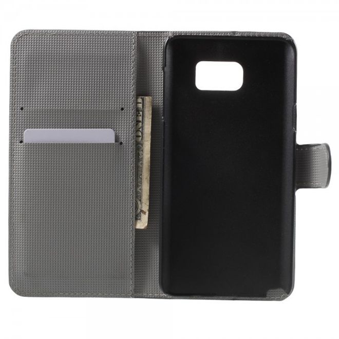 Samsung Galaxy Note 5 Leder Case mit eleganten Blumen