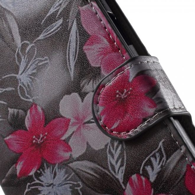 Samsung Galaxy Note 5 Leder Case mit eleganten Blumen
