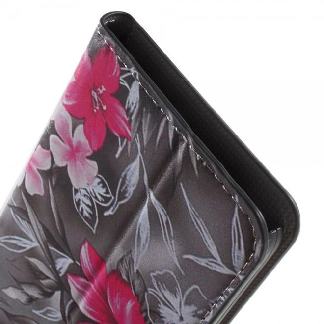 Samsung Galaxy Note 5 Leder Case mit eleganten Blumen