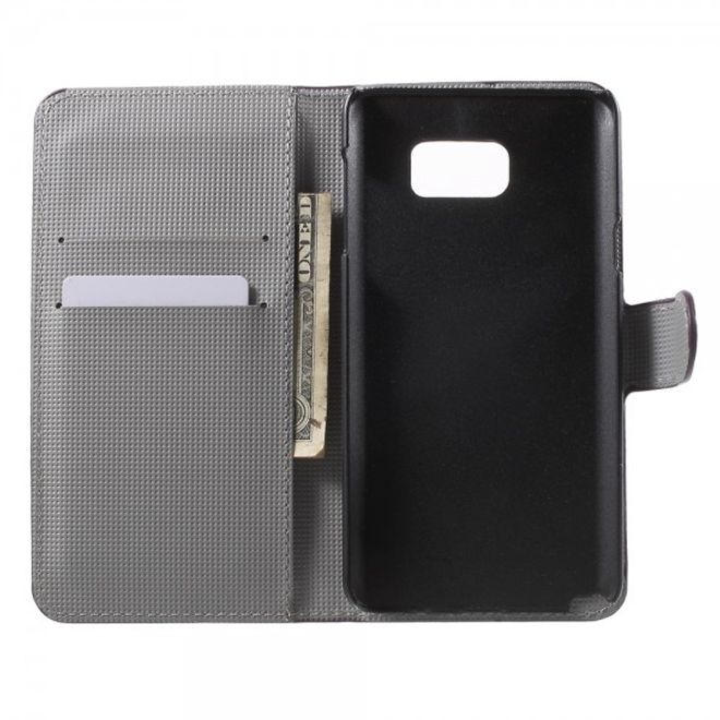 Samsung Galaxy Note 5 Leder Case mit purpurnem Schmetterling