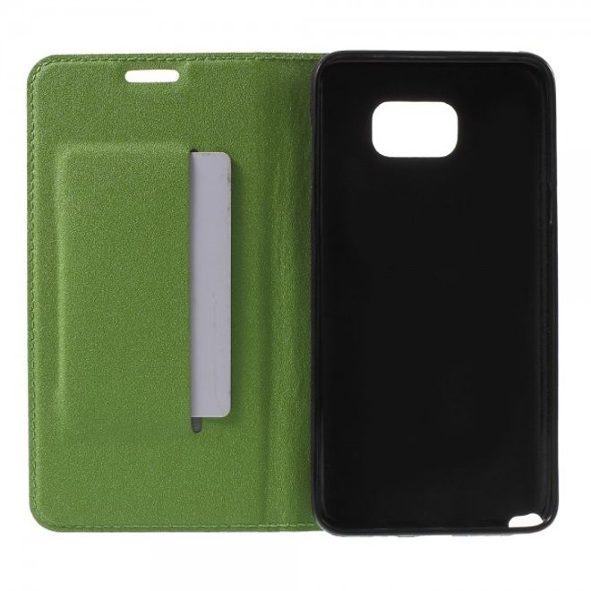 Samsung Galaxy Note 5 Leder Case mit Textur - grün