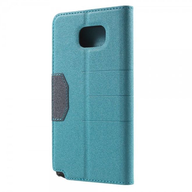 Samsung Galaxy Note 5 Leder Case mit Textur - hellblau