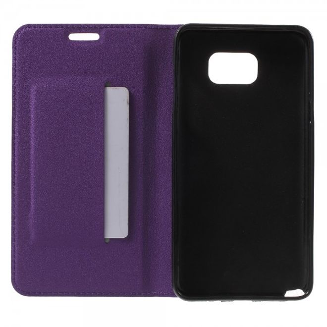 Samsung Galaxy Note 5 Leder Case mit Textur - purpur