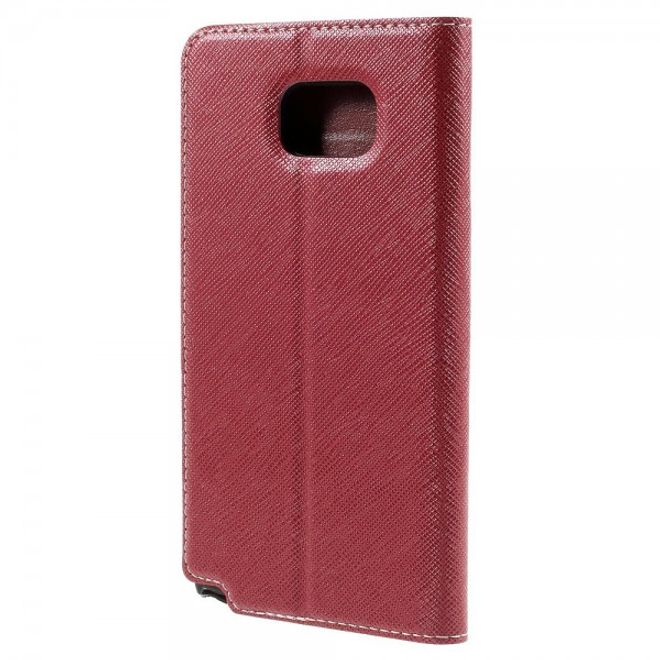 Samsung Galaxy Note 5 Kontrastreiches Leder Case - rot