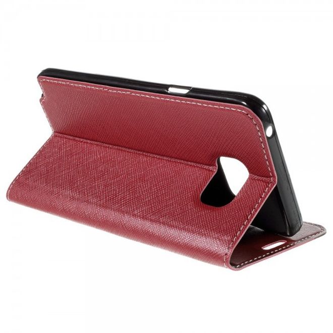 Samsung Galaxy Note 5 Kontrastreiches Leder Case - rot