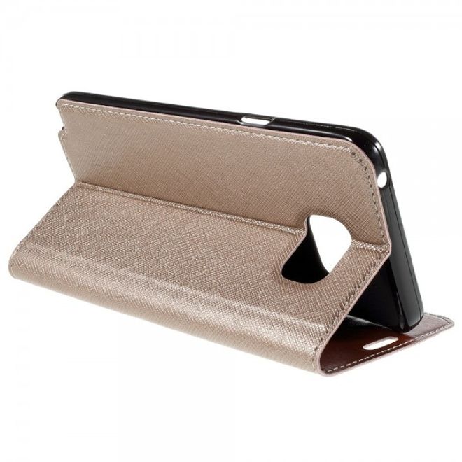 Samsung Galaxy Note 5 Kontrastreiches Leder Case - gold