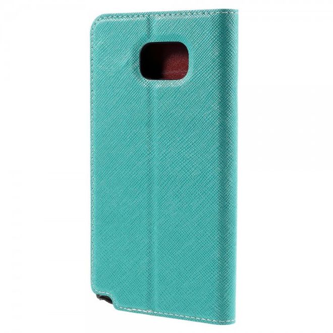 Samsung Galaxy Note 5 Kontrastreiches Leder Case - blau