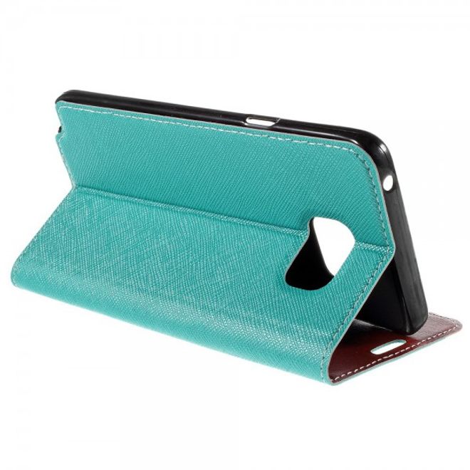 Samsung Galaxy Note 5 Kontrastreiches Leder Case - blau