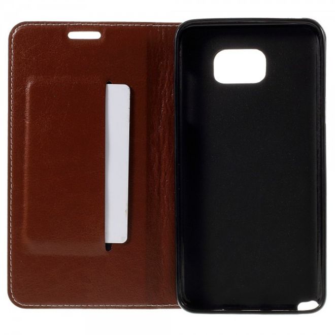 Samsung Galaxy Note 5 Kontrastreiches Leder Case - blau