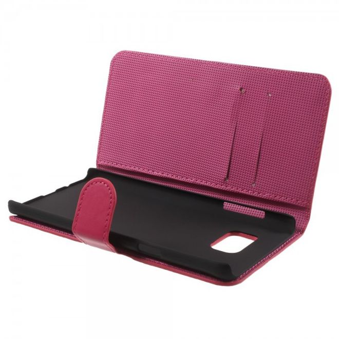 Samsung Galaxy Note 5 Leder Case mit Lasergravur und Schmetterling - rosa