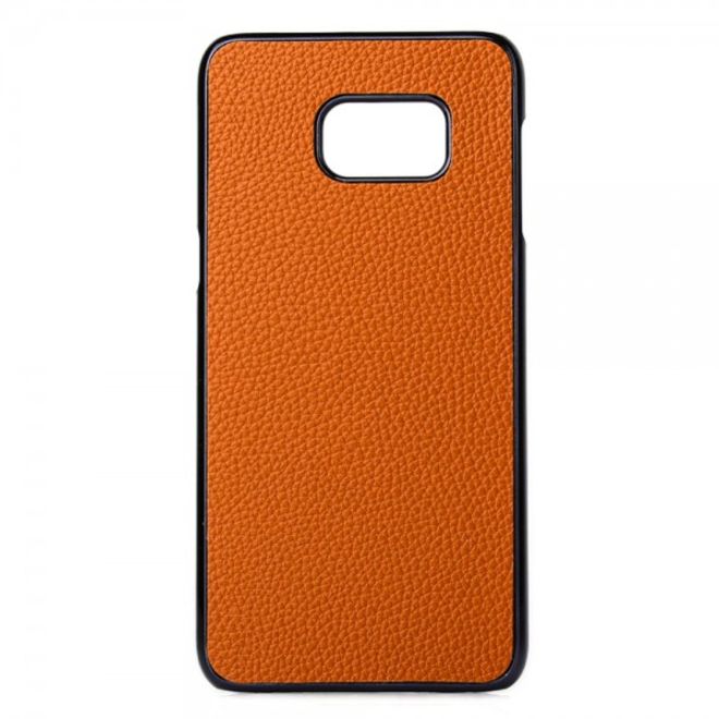 Samsung Galaxy Note 5 Hart Plastik Case mit lederartiger Oberfläche und Litchitextur - orange