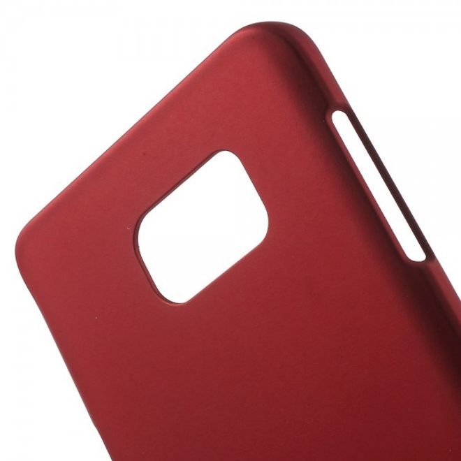 Samsung Galaxy Note 5 Gummiertes Hart Plastik Case - rot