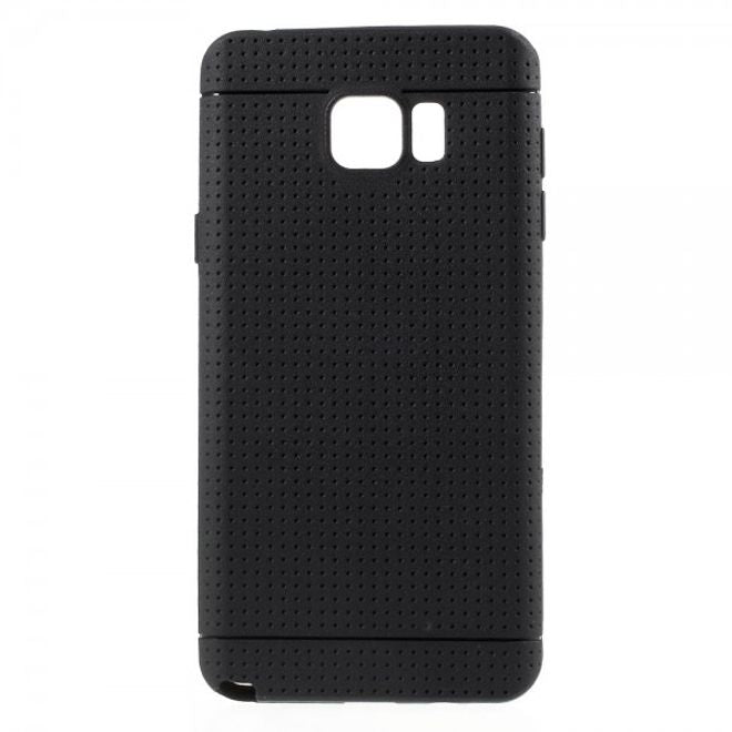 Samsung Galaxy Note 5 Elastisches Plastik Case mit Maschenmuster - schwarz